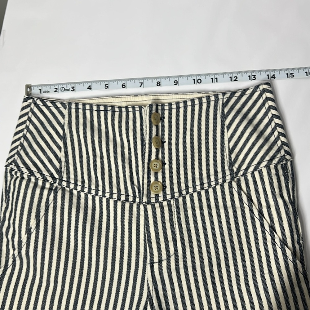 …FREE PEOPLE Size 4 women’s Vertical Striped High Waisted Pants. Straight Leg - Picture 5 of 9